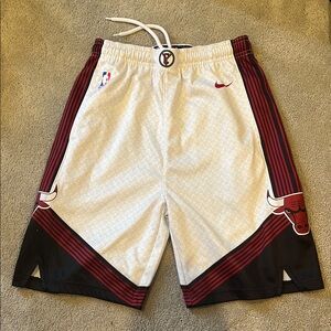 Nike Chicago bulls White and Black Athletic Shorts with Contrasting Side Panels